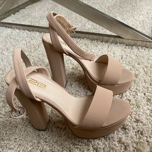Nude Chunky Heels